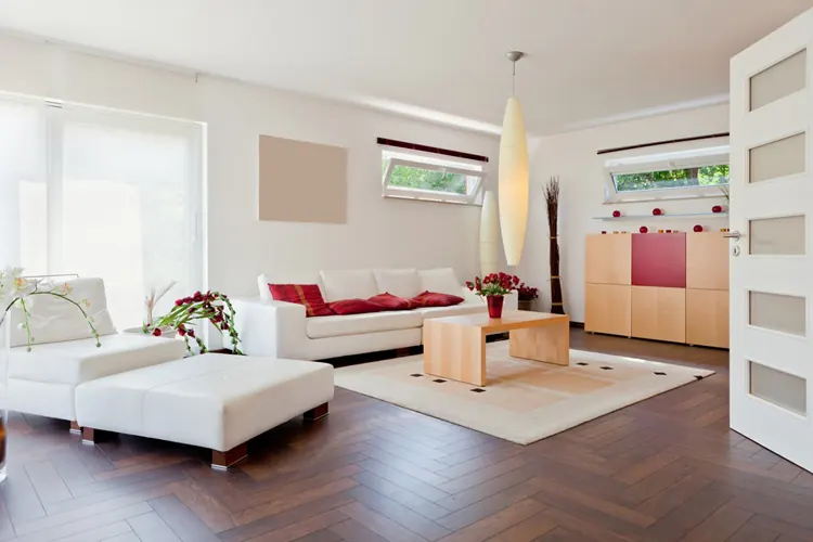 A bright, newly finished living room